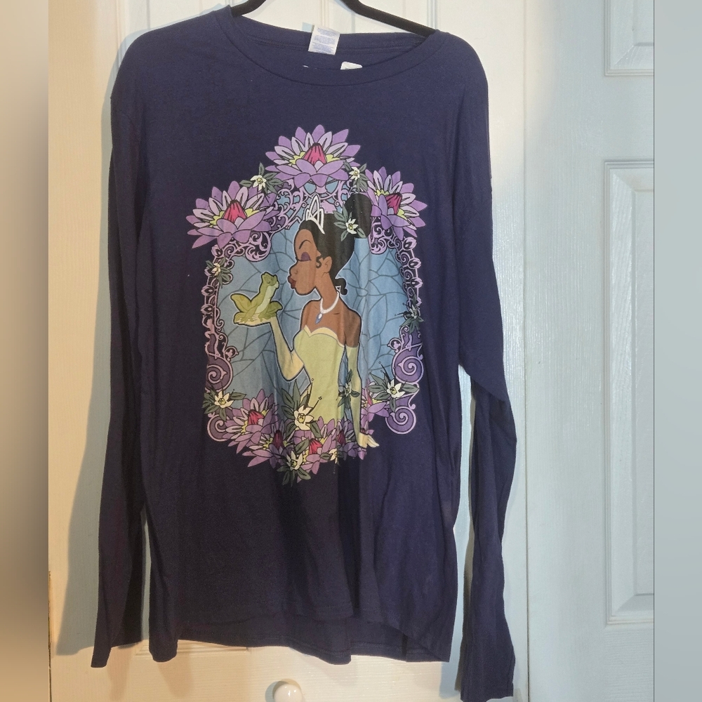 Disney Tiana Princess And Frog T-Shirt  Navy Blue XL